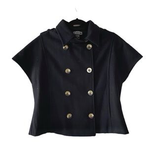 Yellowstone, Military inspired wool jacket/vest, navy double breasted, Sz Small